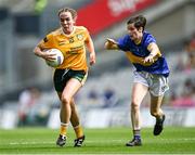5 September 2021; Niamh Enright of Antrim in action against Aoife Gillen of Wicklow during the TG4 All-Ireland Ladies Junior Football Championship Final match between Antrim and Wicklow at Croke Park in Dublin. Photo by Piaras Ó Mídheach/Sportsfile