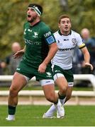 10 September 2021; Paddy Jackson of London Irish and Tom Daly of Connacht during the pre-season friendly match between Connacht and London Irish at The Sportsground in Galway. Photo by Piaras Ó Mídheach/Sportsfile