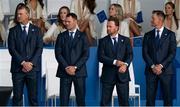 23 September 2021; Team Europe vice captains, from left, Robert Karlsson, Martin Kaymer, Graeme McDowell and Henrik Stenson during the opening ceremony of the Ryder Cup 2021 Matches at Whistling Straits in Kohler, Wisconsin, USA. Photo by Tom Russo/Sportsfile
