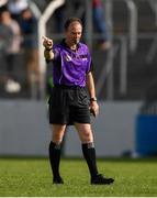 19 September 2021; Referee John Hickey during the Carlow Senior County Hurling Championship Final match between Mount Leinster Rangers and St Mullins at Netwatch Cullen Park in Carlow. Photo by Ben McShane/Sportsfile