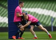 24 September 2021; James Ryan and James Tracy during a Leinster Rugby captains run at the Aviva Stadium in Dublin. Photo by Harry Murphy/Sportsfile