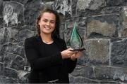 24 September 2021; Meath’s Emma Duggan is pictured with The Croke Park/LGFA Player of the Month award for September, at The Croke Park in Jones Road, Dublin. Emma, from the Dunboyne club, scored 1-2 in the famous TG4 All-Ireland Senior Final victory over Dublin at Croke Park on Sunday, September 5, with her first half goal proving crucial to the end result. Photo by Matt Browne/Sportsfile