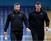 24 September 2021; Drogheda United manager Tim Clancy, left, with assistant manager Kevin Doherty before the SSE Airtricity League Premier Division match between Waterford and Drogheda United at RSC in Waterford. Photo by Michael P Ryan/Sportsfile
