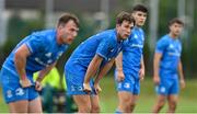 24 September 2021; Daniel Hawkshaw, centre, and David Hawkshaw during the Development Interprovincial match between Leinster XV and Munster XV at the IRFU High Performance Centre at the Sport Ireland Campus in Dublin.  Photo by Brendan Moran/Sportsfile