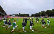 24 September 2021; Shamrock Rovers players warm up before the SSE Airtricity League Premier Division match between St Patrick's Athletic and Shamrock Rovers at Richmond Park in Dublin. Photo by Sam Barnes/Sportsfile