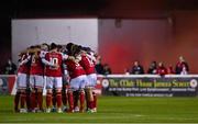 24 September 2021; St Patrick's Athletic players before the SSE Airtricity League Premier Division match between St Patrick's Athletic and Shamrock Rovers at Richmond Park in Dublin. Photo by Seb Daly/Sportsfile