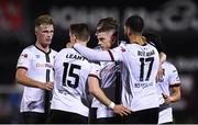 24 September 2021; Sean Murray, centre, celebrates after scoring his side's second goal with his Dundalk team-mates during the SSE Airtricity League Premier Division match between Dundalk and Sligo Rovers at Oriel Park in Dundalk, Louth. Photo by Ben McShane/Sportsfile