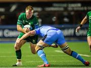 24 September 2021; Shane Delahunt of Connacht is tackled by James Ratti of Cardiff Blues during the United Rugby Championship match between Cardiff Blues and Connacht at Arms Park in Cardifff, Wales. Photo by Mark Lewis/Sportsfile