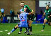 24 September 2021; Shane Delahunt of Connacht is tackled by Lloyd Williams of Cardiff Blues during the United Rugby Championship match between Cardiff Blues and Connacht at Arms Park in Cardifff, Wales. Photo by Mark Lewis/Sportsfile