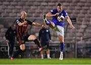 24 September 2021; Shane McEleney of Finn Harps in action against Georgie Kelly of Bohemians during the SSE Airtricity League Premier Division match between Bohemians and Finn Harps at Dalymount Park in Dublin. Photo by Piaras Ó Mídheach/Sportsfile