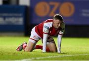 24 September 2021; Chris Forrester of St Patrick's Athletic reacts after a chance at goal during the SSE Airtricity League Premier Division match between St Patrick's Athletic and Shamrock Rovers at Richmond Park in Dublin. Photo by Sam Barnes/Sportsfile