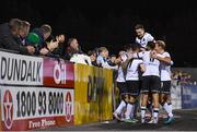 24 September 2021; Dundalk players celebrate their third goal, an own goal scored by John Mahon of Sligo Rovers, during the SSE Airtricity League Premier Division match between Dundalk and Sligo Rovers at Oriel Park in Dundalk, Louth. Photo by Ben McShane/Sportsfile