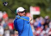 24 September 2021; Shane Lowry of Team Europe watches his shot during his Friday afternoon fourballs match with Rory McIlroy against Tony Finau and Harris English of Team USA at the Ryder Cup 2021 Matches at Whistling Straits in Kohler, Wisconsin, USA. Photo by Tom Russo/Sportsfile