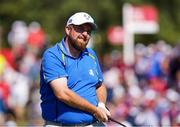 24 September 2021; Shane Lowry of Team Europe reacts after his shot during his Friday afternoon fourballs match with Rory McIlroy against Tony Finau and Harris English of Team USA at the Ryder Cup 2021 Matches at Whistling Straits in Kohler, Wisconsin, USA. Photo by Tom Russo/Sportsfile