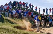 24 September 2021; Rory McIlroy of Team Europe chips from a bunker during their Friday afternoon fourballs match against Tony Finau and Harris English of Team USA at the Ryder Cup 2021 Matches at Whistling Straits in Kohler, Wisconsin, USA. Photo by Tom Russo/Sportsfilee