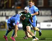 24 September 2021; Mack Hansen of Connacht evades the tackle of Owen Lane of Cardiff Blues during the United Rugby Championship match between Cardiff Blues and Connacht at Arms Park in Cardifff, Wales. Photo by Ben Evans/Sportsfile