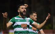 24 September 2021; Roberto Lopes of Shamrock Rovers celebrates after his side's victory over St Patrick's Athletic in their SSE Airtricity League Premier Division match at Richmond Park in Dublin. Photo by Seb Daly/Sportsfile