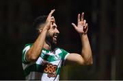 24 September 2021; Roberto Lopes of Shamrock Rovers celebrates after his side's victory over St Patrick's Athletic in their SSE Airtricity League Premier Division match at Richmond Park in Dublin. Photo by Seb Daly/Sportsfile