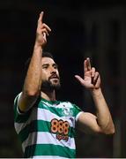 24 September 2021; Roberto Lopes of Shamrock Rovers celebrates after his side's victory over St Patrick's Athletic in their SSE Airtricity League Premier Division match at Richmond Park in Dublin. Photo by Seb Daly/Sportsfile