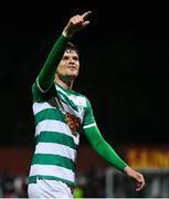 24 September 2021; Sean Gannon of Shamrock Rovers celebrates after his side's victory over St Patrick's Athletic in their SSE Airtricity League Premier Division match at Richmond Park in Dublin. Photo by Seb Daly/Sportsfile