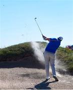 24 September 2021; Shane Lowry of Team Europe chips from a bunker during his Friday afternoon fourballs match with Rory McIlroy against Tony Finau and Harris English of Team USA at the Ryder Cup 2021 Matches at Whistling Straits in Kohler, Wisconsin, USA. Photo by Tom Russo/Sportsfile