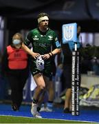 24 September 2021; Mack Hansen of Connacht leaves the field after being shown a yellow card during the United Rugby Championship match between Cardiff Blues and Connacht at Arms Park in Cardifff, Wales. Photo by Ben Evans/Sportsfile