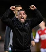 24 September 2021; Shamrock Rovers strength & conditioning coach Darren Dillon celebrates his side's victory over St Patrick's Athletic in their SSE Airtricity League Premier Division match at Richmond Park in Dublin. Photo by Seb Daly/Sportsfile