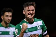 24 September 2021; Ronan Finn of Shamrock Rovers celebrates his side's victory over St Patrick's Athletic in their SSE Airtricity League Premier Division match at Richmond Park in Dublin. Photo by Seb Daly/Sportsfile