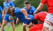 24 September 2021; John McKee of Leinster during the Development Interprovincial match between Leinster XV and Munster XV at the IRFU High Performance Centre at the Sport Ireland Campus in Dublin. Photo by Brendan Moran/Sportsfile