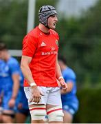 24 September 2021; Eoin O’Connor of Munster during the Development Interprovincial match between Leinster XV and Munster XV at the IRFU High Performance Centre at the Sport Ireland Campus in Dublin. Photo by Brendan Moran/Sportsfile