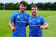 24 September 2021; Daniel, left, and David Hawkshaw of Leinster after the Development Interprovincial match between Leinster XV and Munster XV at the IRFU High Performance Centre at the Sport Ireland Campus in Dublin. Photo by Brendan Moran/Sportsfile