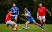 24 September 2021; Callam O’Reilly of Leinster in action against Alan Flannery of Munster during the Development Interprovincial match between Leinster XV and Munster XV at the IRFU High Performance Centre at the Sport Ireland Campus in Dublin. Photo by Brendan Moran/Sportsfile