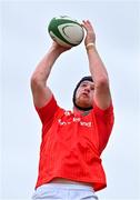 24 September 2021; Cian Hurley of Munster during the Development Interprovincial match between Leinster XV and Munster XV at the IRFU High Performance Centre at the Sport Ireland Campus in Dublin. Photo by Brendan Moran/Sportsfile
