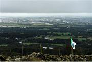 25 September 2021; The Limerick flag is seen flying in the wind  before the M. Donnelly GAA All-Ireland Poc Fada finals at Annaverna Mountain in the Cooley Peninsula, Ravensdale, Louth. Photo by Ben McShane/Sportsfile