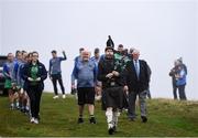 25 September 2021; Bagpiper Patrick Martin leads the parade before the M. Donnelly GAA All-Ireland Poc Fada finals at Annaverna Mountain in the Cooley Peninsula, Ravensdale, Louth. Photo by Ben McShane/Sportsfile