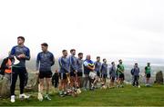 25 September 2021; Players stand for Amhrán na bhFiann before the M. Donnelly GAA All-Ireland Poc Fada finals at Annaverna Mountain in the Cooley Peninsula, Ravensdale, Louth. Photo by Ben McShane/Sportsfile