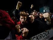 24 September 2021; Shelbourne supporters celebrate their side's second goal scored by Michael O'Connor during the SSE Airtricity League First Division match between Cabinteely and Shelbourne at Stradbrook in Blackrock, Dublin. Photo by David Fitzgerald/Sportsfile