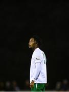 24 September 2021; Jamin Nwanze of Cabinteely during the SSE Airtricity League First Division match between Cabinteely and Shelbourne at Stradbrook in Blackrock, Dublin. Photo by David Fitzgerald/Sportsfile