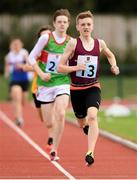 25 September 2021; Jamie Wallace from Gainstown-Milltownpass, Westmeath, on his way to winning the Boys under-14 800 metre during the Aldi Community Games Track and Field Athletics finals at Carlow IT Sports Campus in Carlow. Photo by Matt Browne/Sportsfile