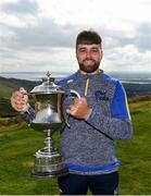 25 September 2021; Colin Ryan of Limerick with the Corn Setanta trophy after winning the M. Donnelly GAA All-Ireland Poc Fada finals at Annaverna Mountain in the Cooley Peninsula, Ravensdale, Louth. Photo by Ben McShane/Sportsfile