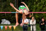 25 September 2021; Orla O'Shaughnessy from Ballybrown-Clarina, Limerick, competing in the girls under-16 high jump during the Aldi Community Games Track and Field Athletics finals at Carlow IT Sports Campus in Carlow. Photo by Matt Browne/Sportsfile