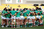 25 September 2021; Ireland players huddle before the Rugby World Cup 2022 Europe qualifying tournament match between Ireland and Scotland at Stadio Sergio Lanfranchi in Parma, Italy. Photo by Roberto Bregani/Sportsfile