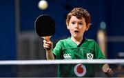 25 September 2021; Return of Indoor Sport is celebrated at the sold out Family SportFest at the Sport Ireland Campus. The Family SportFest takes place this weekend at the Sport Ireland Campus. With over 20 different sports on show, the event celebrates European Week of Sport and introduces families and the community to a wide variety of sports and activities. With the return of indoor sport this week after a long lock down families eagerly took part in a multitude of new sporting experiences. In attendance during the Family SportFest is Oísin Noone, aged 7, from Maynooth in Kildare, at the Sport Ireland National Indoor Arena in Dublin. Photo by Sam Barnes/Sportsfile