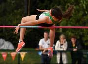 25 September 2021; Aoife Rohan from Meath on her way to finishing second in the under-16 high jump during the Aldi Community Games Track and Field Athletics finals at Carlow IT Sports Campus in Carlow. Photo by Matt Browne/Sportsfile