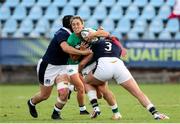 25 September 2021; Eimear Considine of Ireland is tackled by Christine Belisle of Scotland during the Rugby World Cup 2022 Europe qualifying tournament match between Ireland and Scotland at Stadio Sergio Lanfranchi in Parma, Italy. Photo by Roberto Bregani/Sportsfile