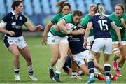 25 September 2021; Eve Higgins of Ireland takes on Chloe Rollie of Scotland during the Rugby World Cup 2022 Europe qualifying tournament match between Ireland and Scotland at Stadio Sergio Lanfranchi in Parma, Italy. Photo by Roberto Bregani/Sportsfile