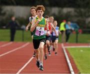 25 September 2021; Jack Collins from Tralee, Kerry, on his way to winning the Boys under-12 600 metre during the Aldi Community Games Track and Field Athletics finals at Carlow IT Sports Campus in Carlow. Photo by Matt Browne/Sportsfile