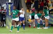 25 September 2021; Christine Belisle of Ireland dejected after the Rugby World Cup 2022 Europe qualifying tournament match between Ireland and Scotland at Stadio Sergio Lanfranchi in Parma, Italy. Photo by Roberto Bregani/Sportsfile