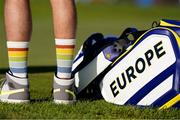 25 September 2021; A Team Europe bag on the sixth green during the Saturday morning foursomes matches at the Ryder Cup 2021 Matches at Whistling Straits in Kohler, Wisconsin, USA. Photo by Tom Russo/Sportsfile