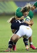 25 September 2021; Dorothy Wall of Ireland is tackled by Sarah Law of Scotland during the Rugby World Cup 2022 Europe qualifying tournament match between Ireland and Scotland at Stadio Sergio Lanfranchi in Parma, Italy. Photo by Roberto Bregani/Sportsfile